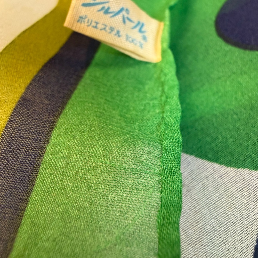 Vintage Colorful Teijin Scarf Geometric Design from Japan - Picture 4 of 10